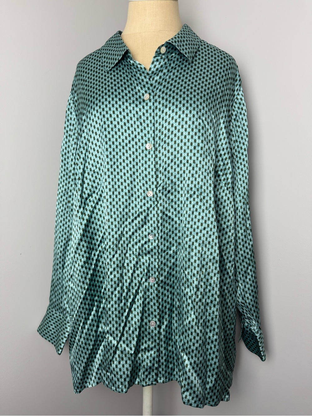 J. Jill Satin Button-Down Shirt NWT
